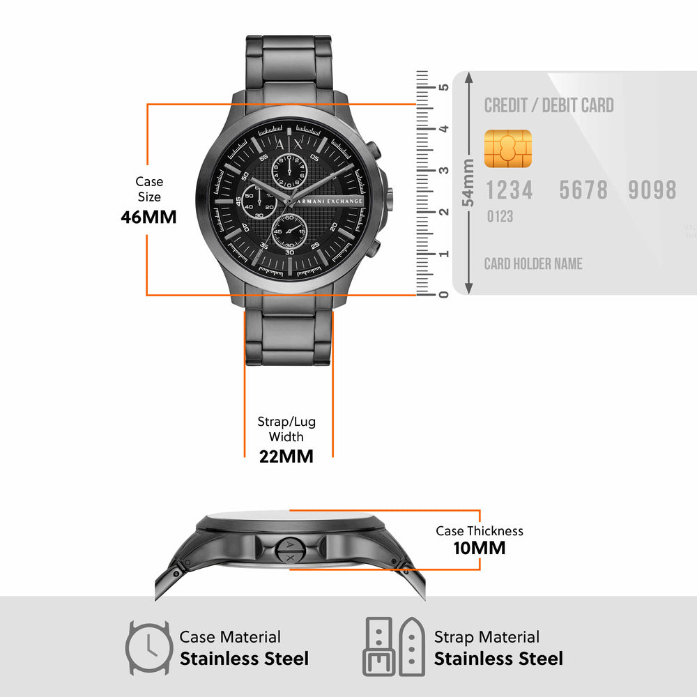 Chronograph Gunmetal Stainless Steel Watch