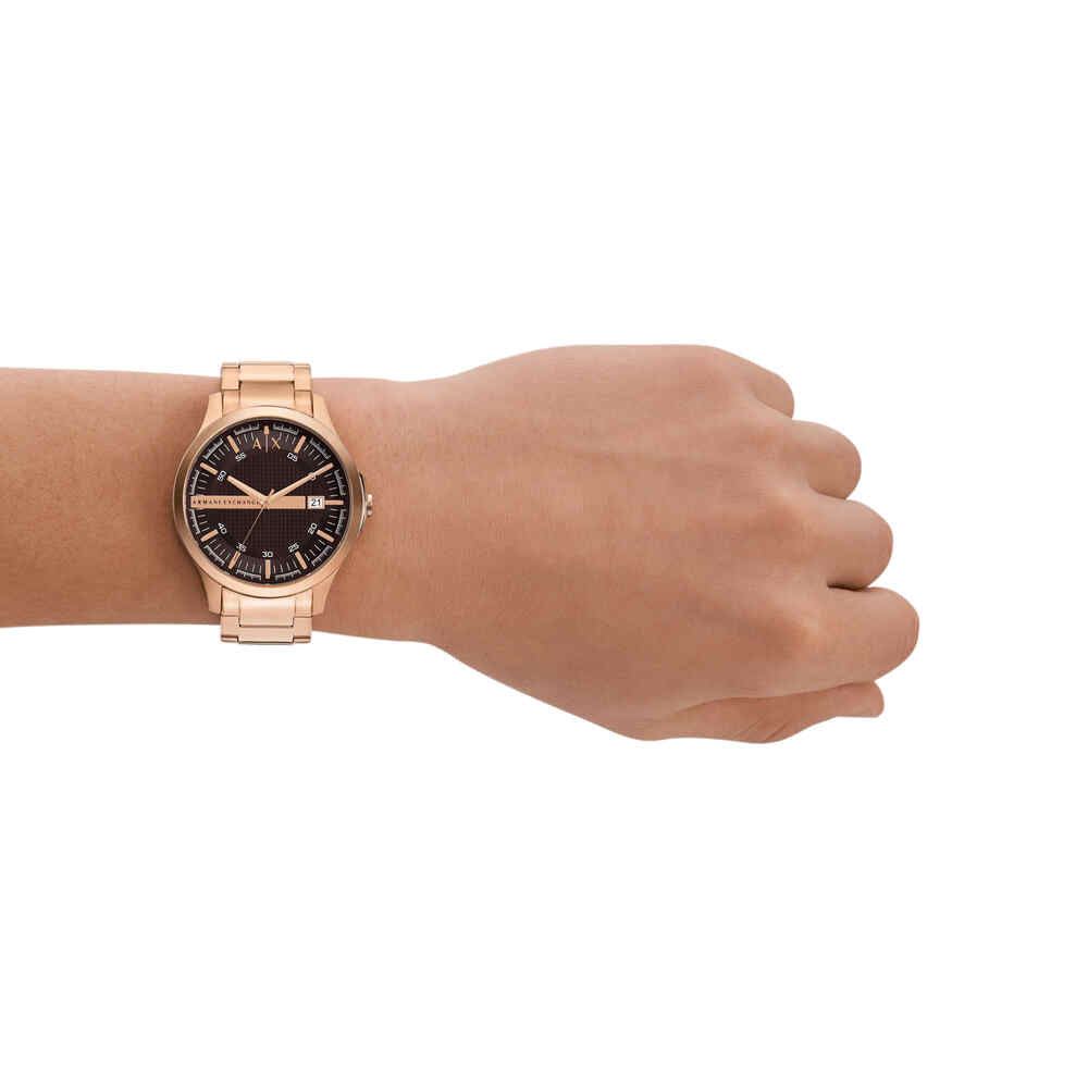Three-Hand Date Rose Gold-Tone Stainless Steel Watch