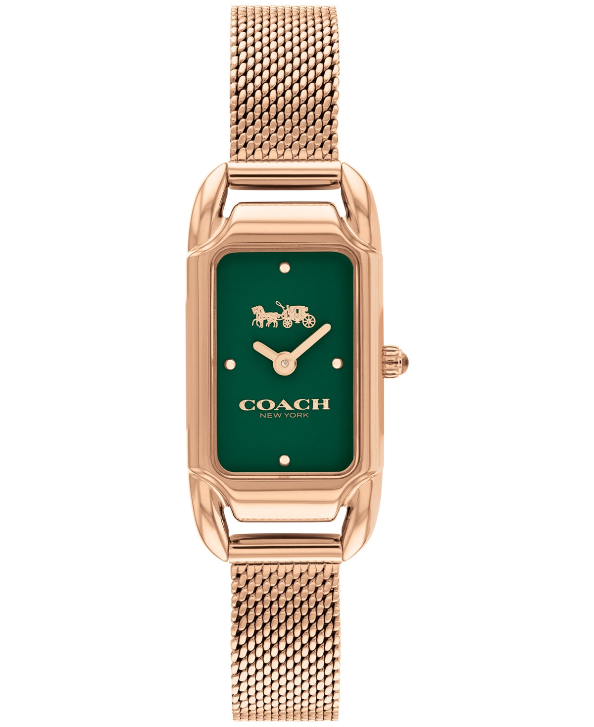 Cadie Women Quartz Green Dial Analog Mesh Watch