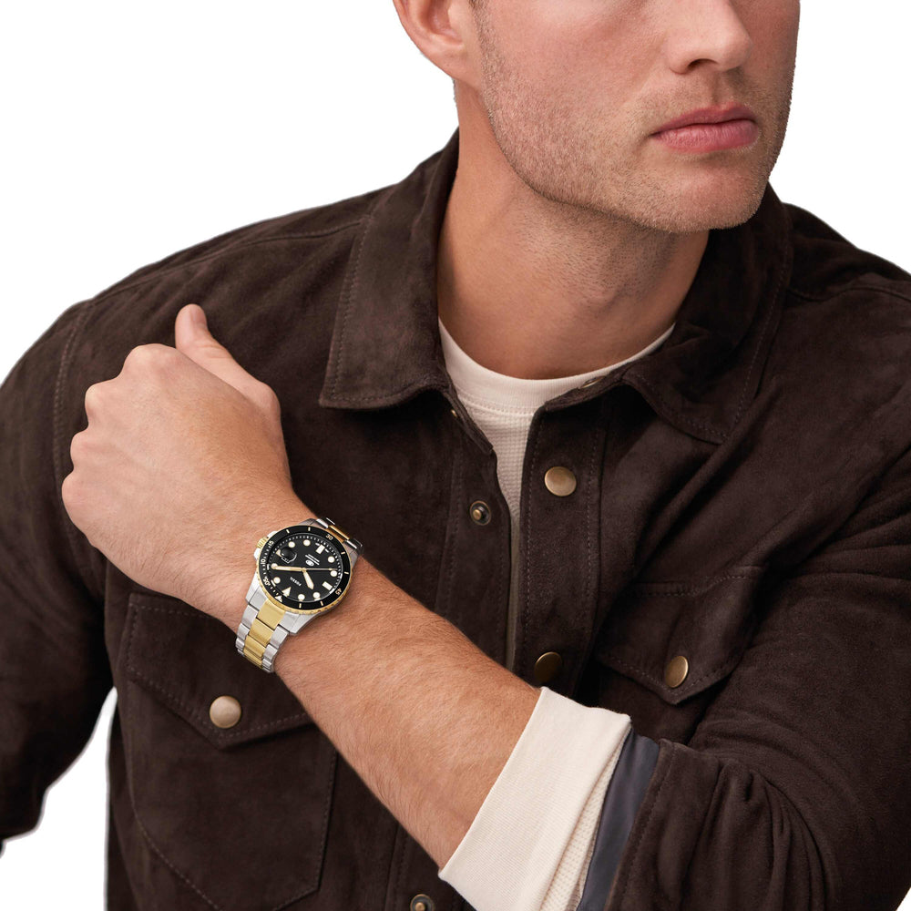 Blue Dive Three-Hand Date Two-Tone