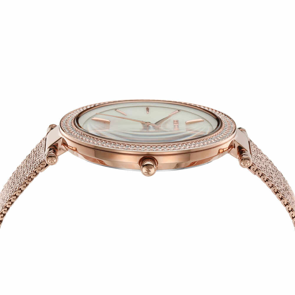 Darci Three-Hand Rose Gold Crystal Watch