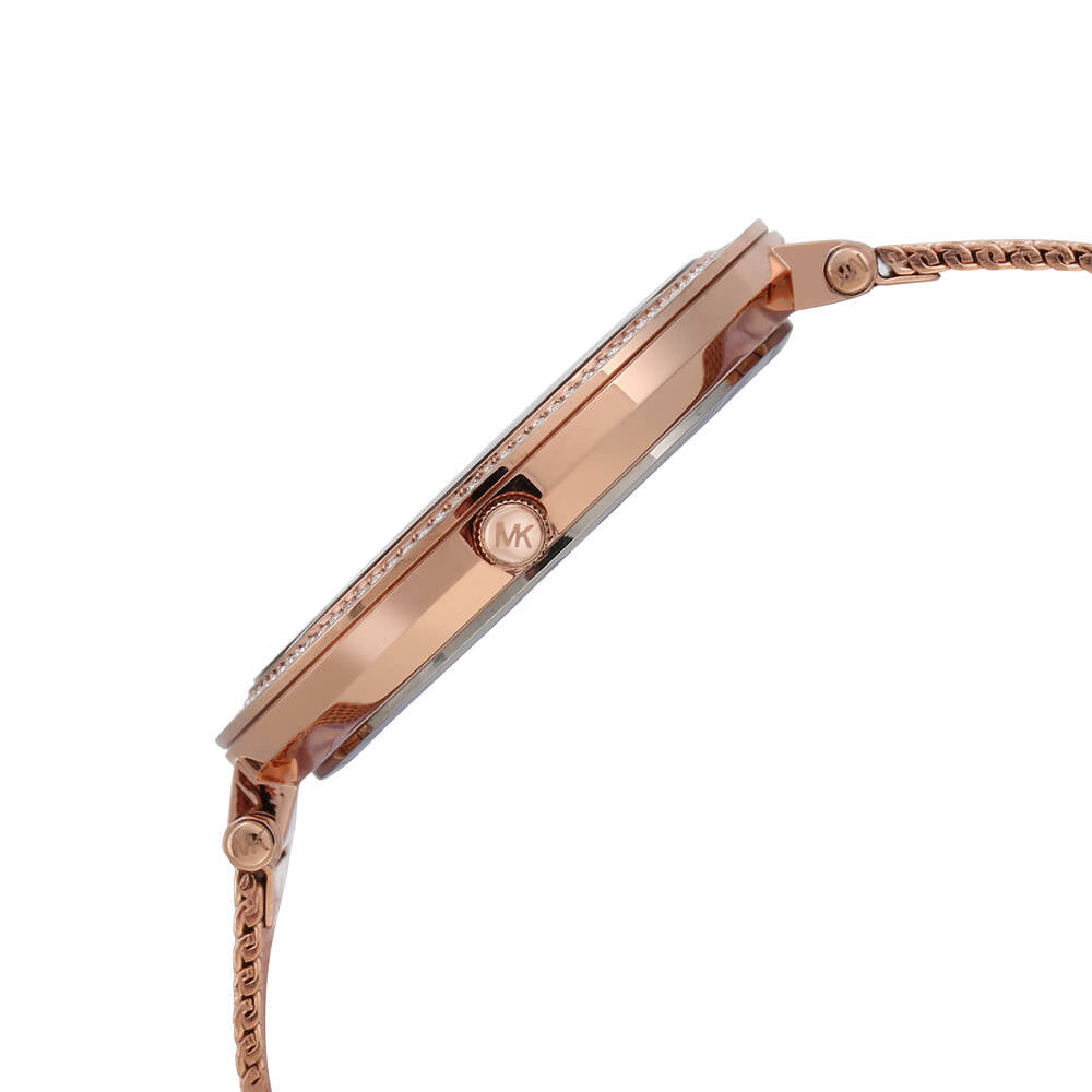 Darci Three-Hand Rose Gold Crystal Watch