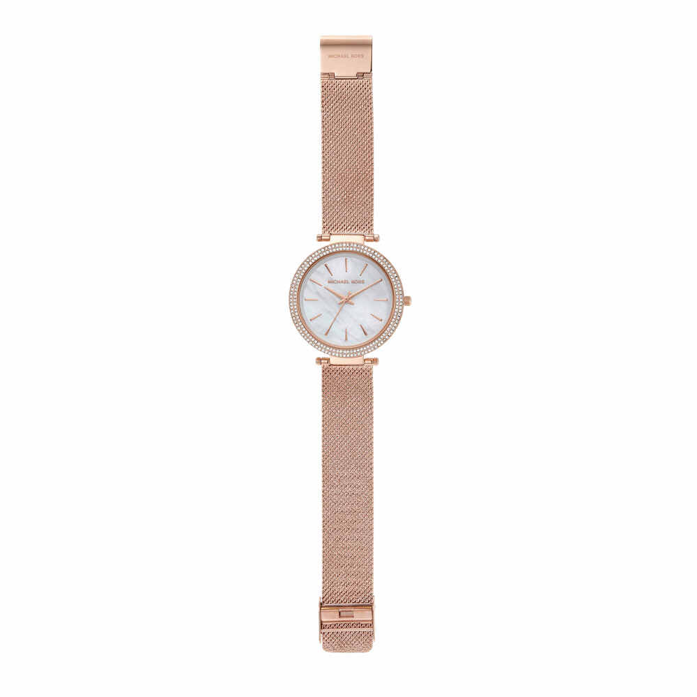 Darci Three-Hand Rose Gold Crystal Watch