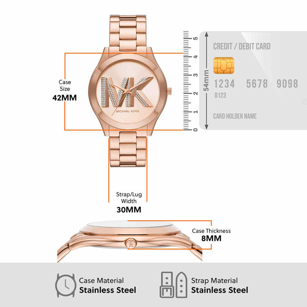 Slim Runway Three-Hand Rose Gold-Tone Stainless Steel Watch