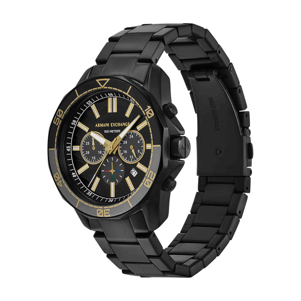 Chronograph Black Stainless Steel Watch