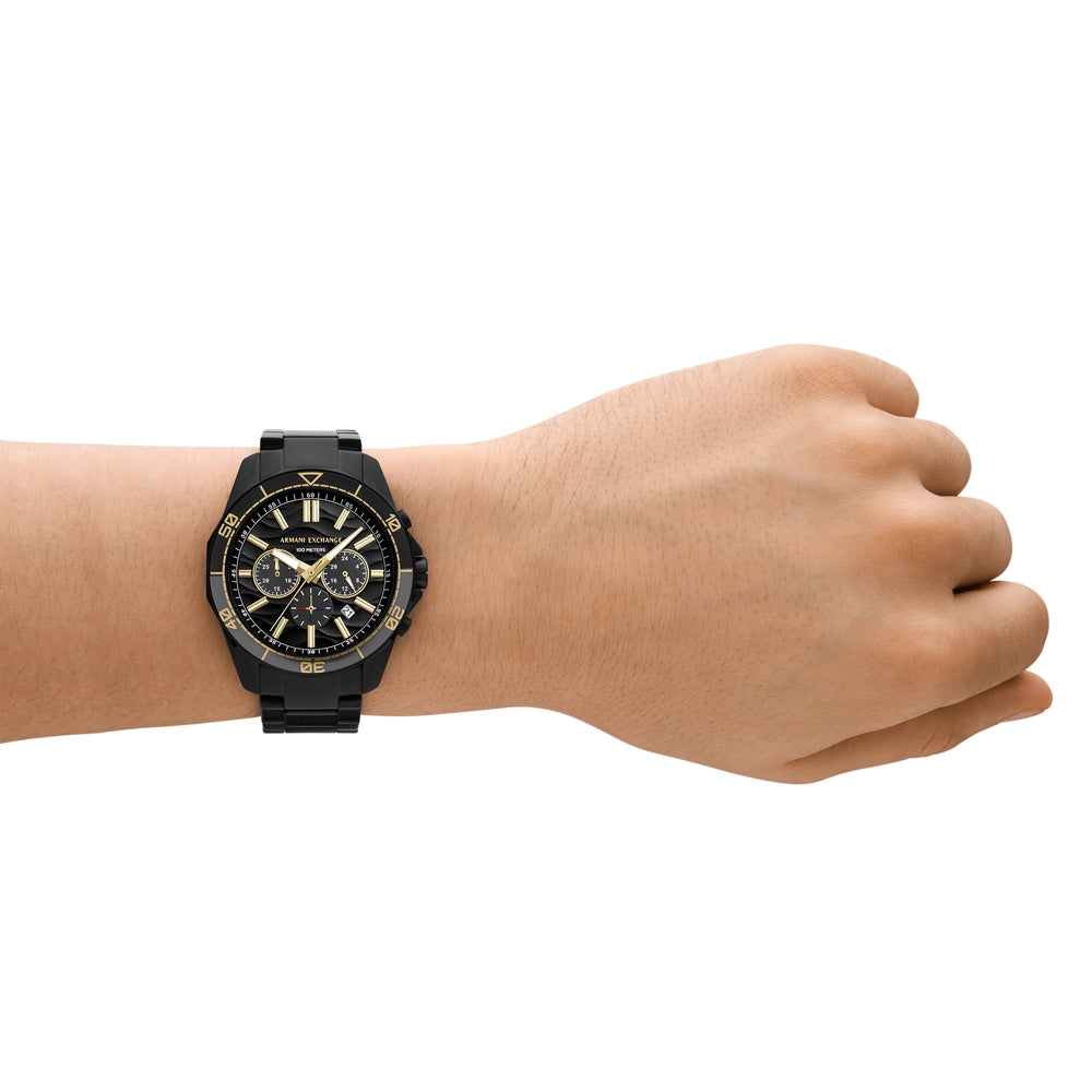 Chronograph Black Stainless Steel Watch