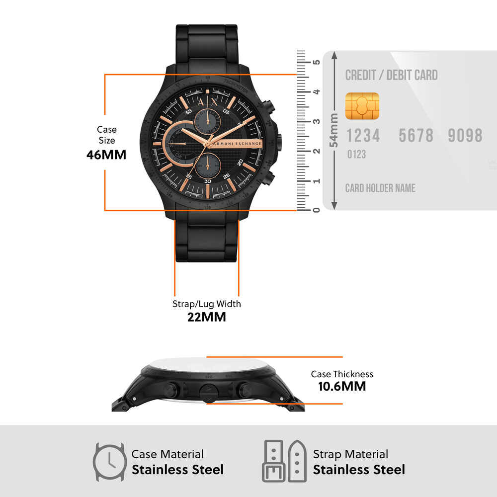 Chronograph Black Stainless Steel Watch