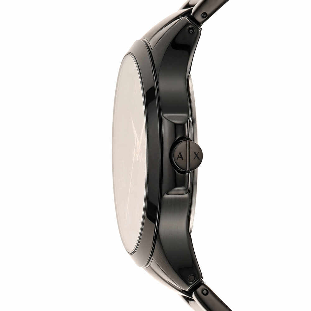 Three-Hand Date Black Stainless Steel Watch