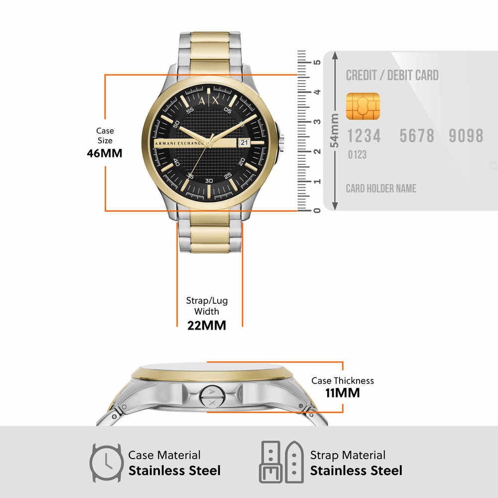 Three-Hand Date Two-Tone Stainless Steel Watch