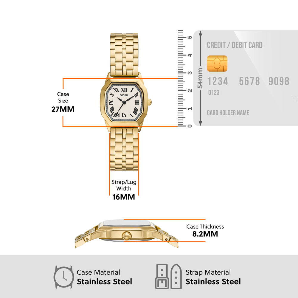 Harlow Three-Hand Gold-Tone