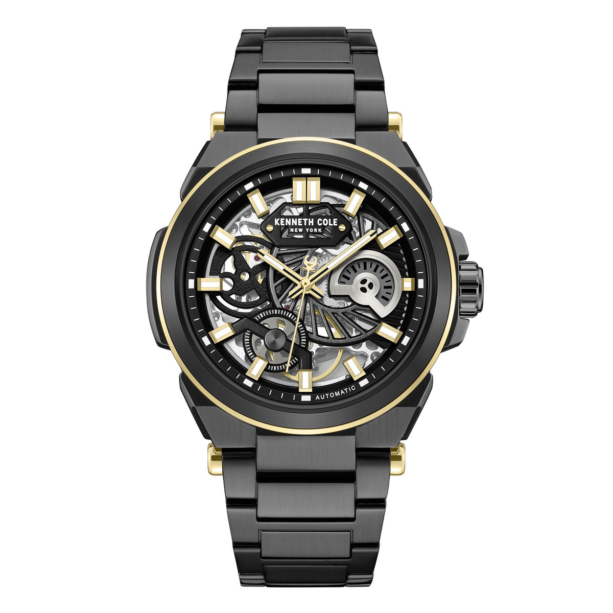 Black Round Dial Stainless Steel Strap Watch