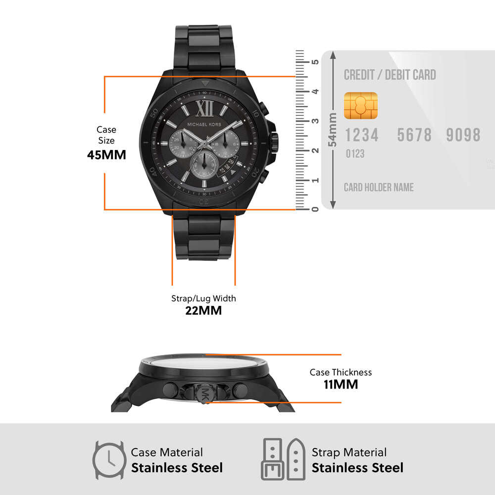 Brecken Chronograph Black Stainless Steel Watch