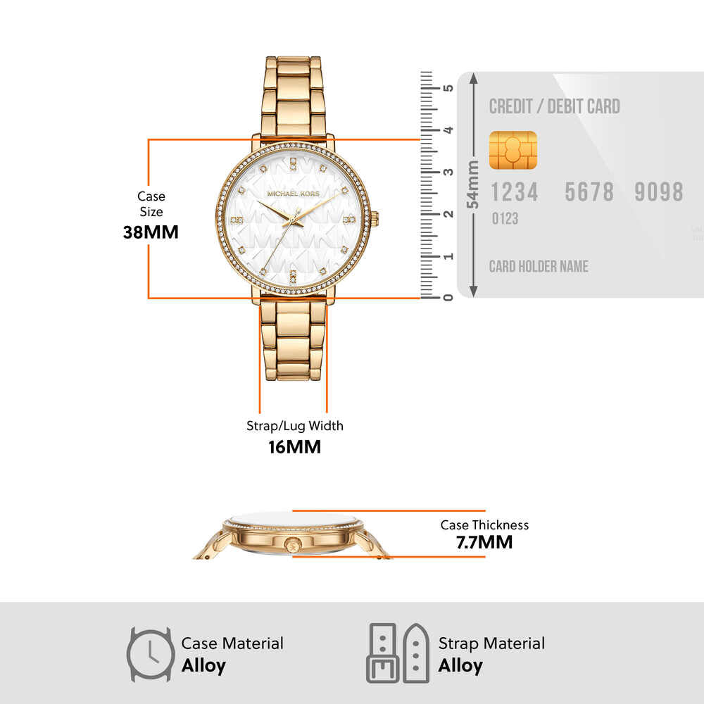 Pyper Three-Hand Gold-Tone Alloy Watch