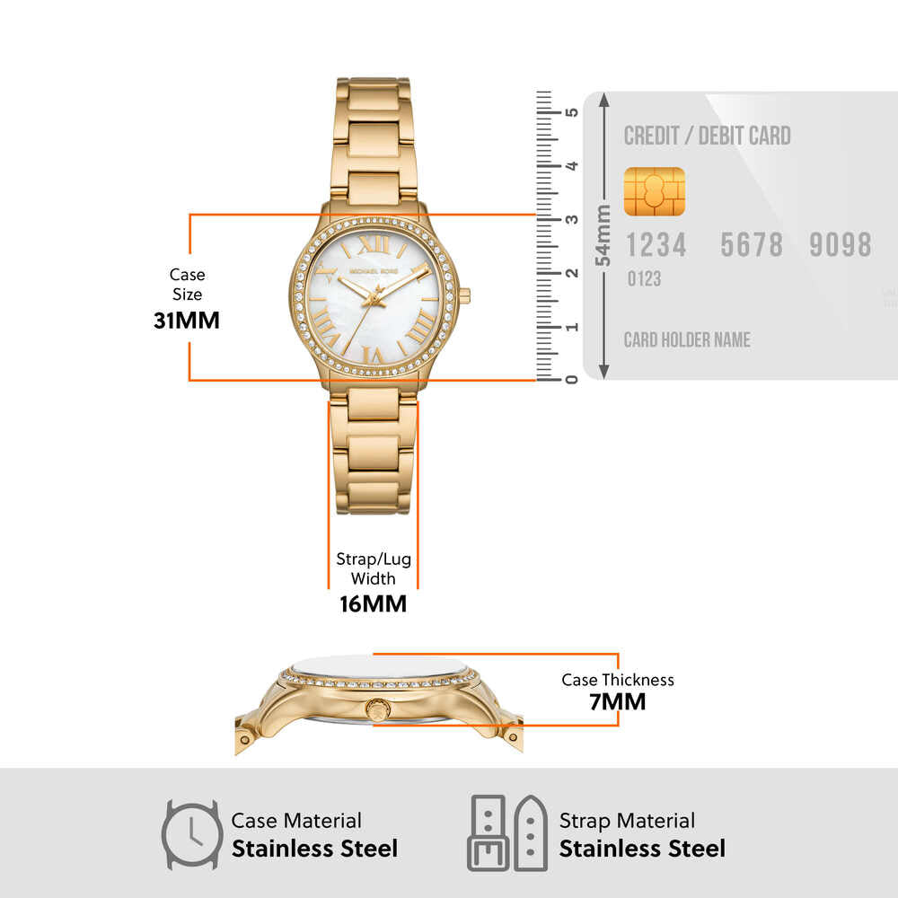 Sage Three-Hand Gold-Tone Stainless Steel Watch