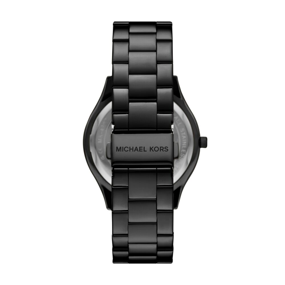 Slim Runway Three-Hand Black Stainless Steel Watch