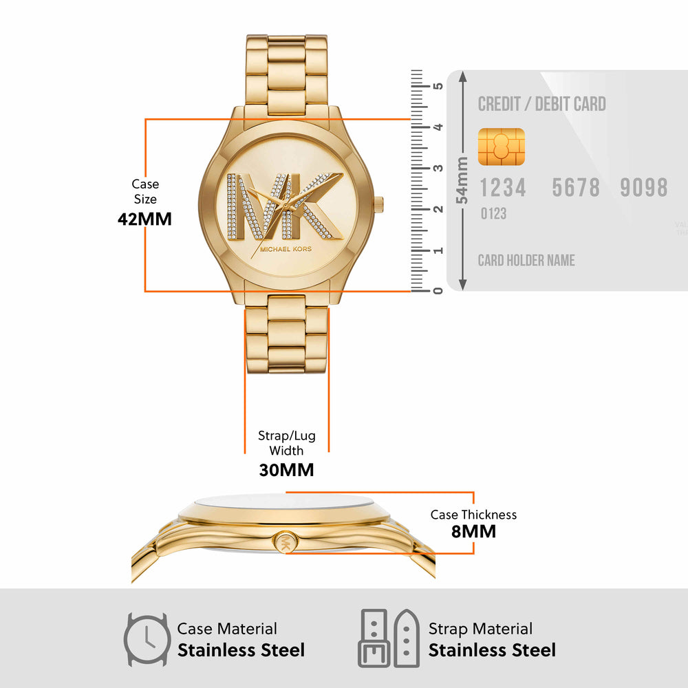 Slim Runway Three-Hand Gold-Tone Stainless Steel Watch